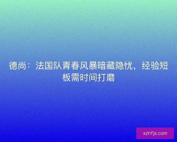 德尚：法国队青春风暴暗藏隐忧，经验短板需时间打磨