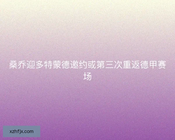 桑乔迎多特蒙德邀约或第三次重返德甲赛场